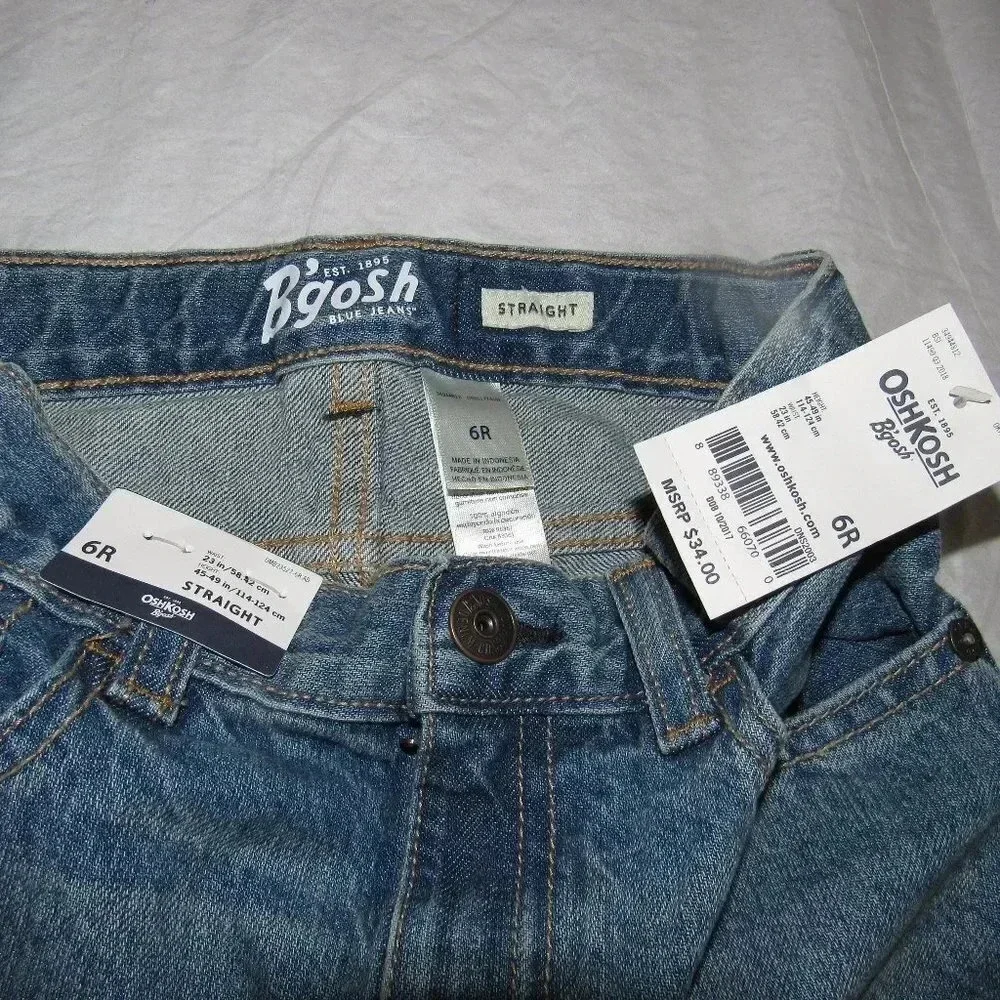 NWT OSHKOSH B’GOSH Light Wash Straight Jeans 6R